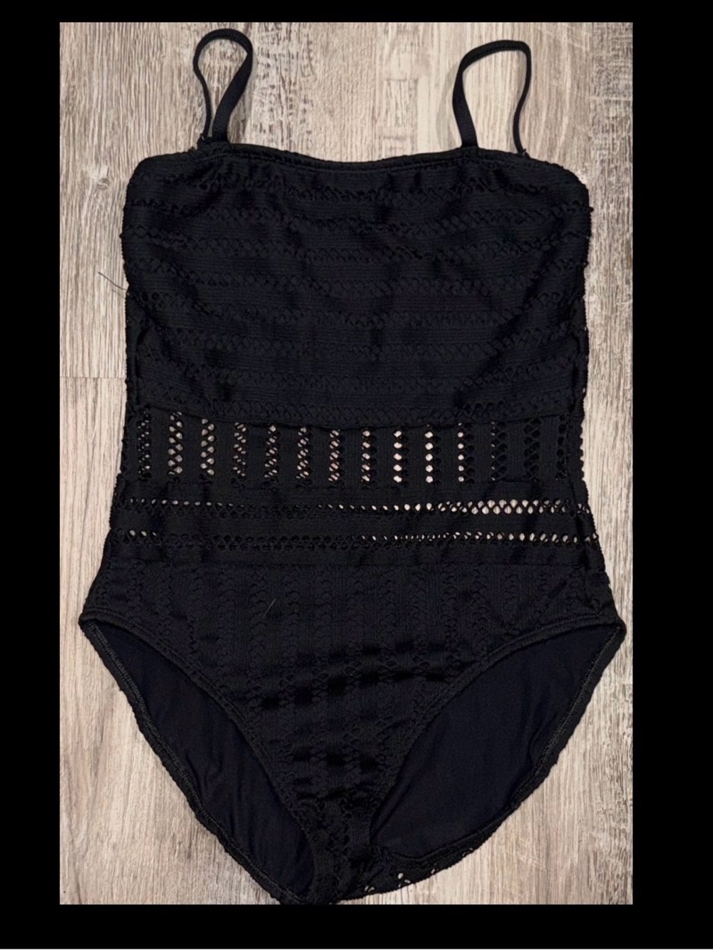Women's Super Cute Black One Piece Swimsuit Size Medium